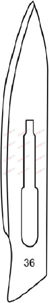 Sterile Scalpel Blades in packages of 100 ea, Fig. 36