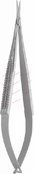 VANNAS Micro Scissors with Flat Spring Type Handles 16 cm, 6¼“ straight