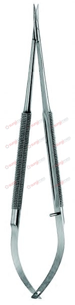 Micro dissecting scissors with Round Spring Type Handles 14,5 cm, 5¾“ curved