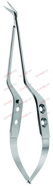 NAGEL Micro Spring Type Scissors, bayonet-shaped 19,5 cm, 7¾“, 45° angled on side