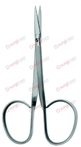 Delicate Surgical Scissors with flat shanks and large ergonomical rings 9,5 cm, 3¾“ curved