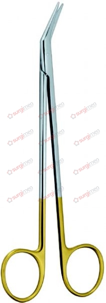 DE BAKEY Vascular Scissors with tungsten carbide edges 22 cm, 8¾“, 60° angled on side