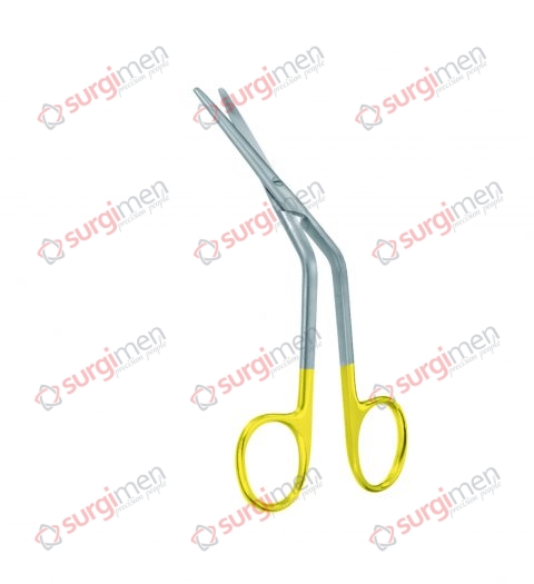 FOMON Nasal Scissors with tungsten carbide edges 13,5 cm, 5¼“, 1 blade serrated
