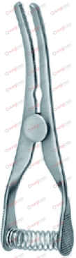 VENA BLUE-LINE Bulldog Clamps, made of Titanium Length 30,0 mm, Length of jaw 9,0 mm curved