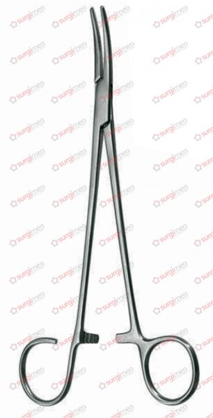 SCHNIDT Haemostatic and Tonsil Forceps 18,5 cm, 7¼“, hard curved, with 1 open ring