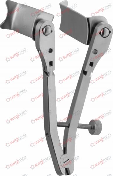 CASPAR Self-retaining retractor with articulated arms and ball snap closure, 10,5 cm, 4⅛“ 85 mm, complete set