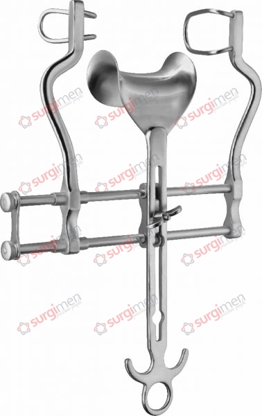 BALFOUR Abdominal retractor, 180 mm, lateral valves 48 x 28 mm and 48 x 39 mm, with central valve 48 x 78 mm