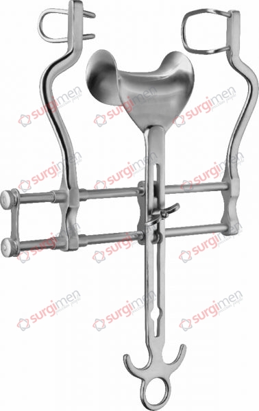 BALFOUR Abdominal retractor, 250 mm, lateral valves 60 x 32 mm and 60 x 38 mm, with central valve 48 x 78 mm
