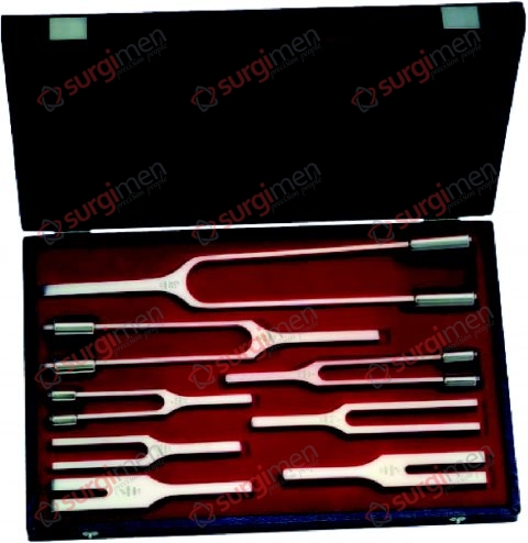 HARTMANN Set of 8 tuning forks, in case, consisting of: c2 – 512 No. 17-150-02 c3 – 1024 No. 17-150-03 c4 – 2048 No. 17-150-04 c5 – 4096 No. 17-150-05 c – 64 No. 17-175-06 c1 – 128 No. 17-175-12 c1 – 16 No. 17-170-16 c2 – 32 No. 17-170-32