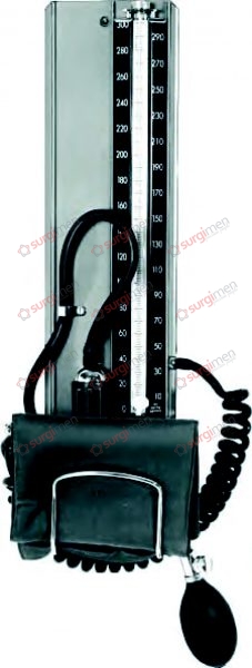 DIPLOMAT Blood Pressure Manometer wall mounted with velcro cuff mercury tube 300 mm