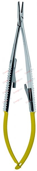 CASTROVIEJO Micro Needle Holders with tungsten carbide inserts 0,2 mm (A) 14 cm, 5½“