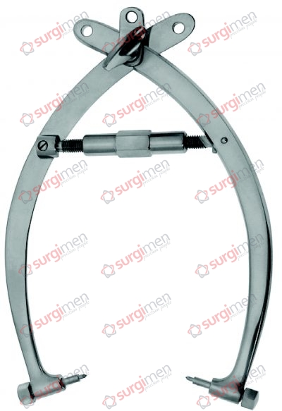 Cervical traction tongs, for extension of the neck vertebrae, large size, pins adjustable hence no initial drilling 175 mm