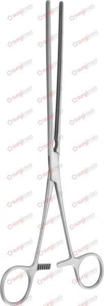 KOCHER ATRAUMA Intestinal Clamp Forceps with non-traumatic serration soft elastic 21,5 cm, 8½“