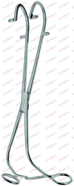 THORLAKSON ATRAUMA Lower Occlusive Clamps with non-traumatic serration for use in anterior resection of the rectum on the female patient 29 cm, 11½“