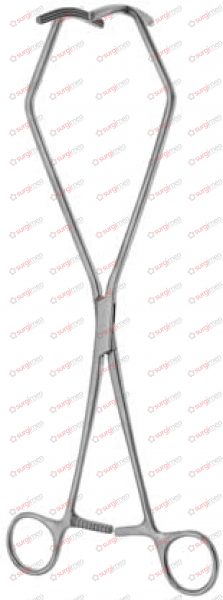 THORLAKSON ATRAUMA Upper Occlusive Clamp with non-traumatic serration for use in anterior resection of the rectum 29 cm, 11½“