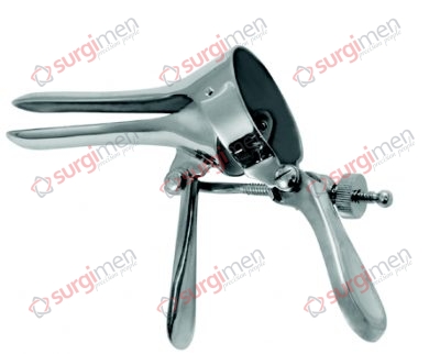 CUSCO Vaginal speculum for virgins with lateral fixation screw, tilt-down handle 75 x 17 mm (AxB)