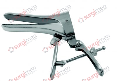 CUSCO Vaginal speculum for virgins with central fixation screw, tilt-down handle 75 x 17 mm (AxB)