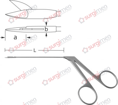 WULLSTEIN Micro Ear Scissors curved to left, sharp/sharp 4.0 mm x 0.8 mm 8 cm,3⅛“
