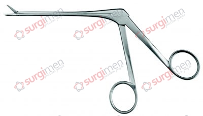 Nasal Scissors curved to the right, 1 blade serrated 110 mm