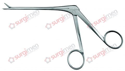 Nasal Scissors curved to the right, 1 blade serrated 110 mm
