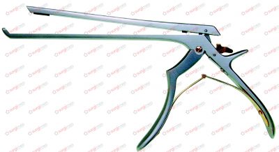 FERRIS-SMITH-KERRISON Bone Punches with semi-detachable shaft without ceramic coating Width of bite 5 mm length of shaft 180 mm Standard footplate upwards cutting 90° with ejector