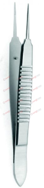 MC PHERSON Micro Suture Tying Forceps with Flat Handles 10 cm, 4“ straight with smooth tying platforms