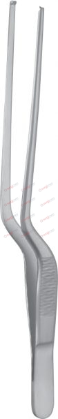 GRUENWALD Ear and Nasal Dressing Forceps, bayonet-shaped 1x2 teeth