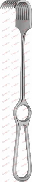 KOERTE Retractors 24 cm, 9½“ sharp 26 x 39 mm, handle vertical to the blade