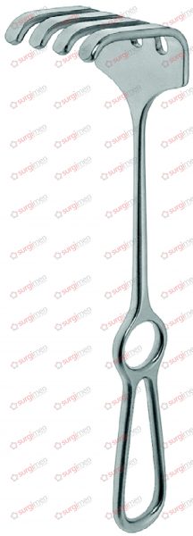 KOERTE Retractors 24 cm, 9½“ 46 x 55 mm, handle vertical to the blade