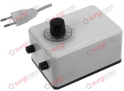 Mini-transformer unit for 220 volts alternating current, with cable and outlet for low voltage current, infinitely variable from 0-10 volts.