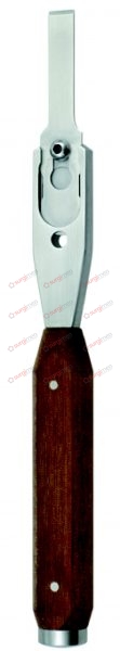 Handle for interchangeable blades, with key (22-570-01) Can be autoclaved at 3 bar overpressure (143°C) 18,5 cm, 7¼“