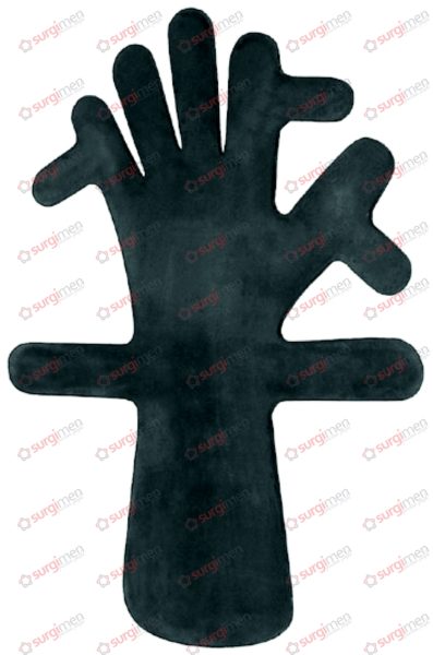 Lead Hands for adults Lead hands. Hand and fingers are secured by bending the lateral fixation process and further fixed by weight of lead hand. 37 cm, 14½“