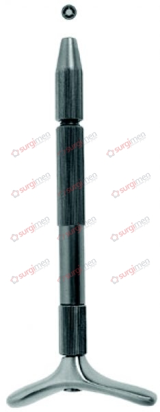 Finger nail drill, complete, with handle and 3 drill points