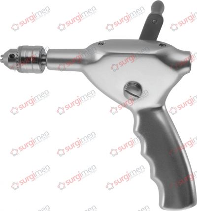 RALK Hand drill with three-jaw-chuck and key (23-568-01), for shanks up to 6.35 mm diam., cannulated, for taking wire drills and nails RALK Hand drill with three-jaw-chuck and key (23-568-01), for shanks up to 6.35 mm diam., cannulated, for taking wire drills and nails.