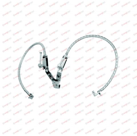 LEYLA Self-retaining brain retractor with 2 arms, complete, consisting of: 24-750-01 2 Flexible arms 24-750-04 1 Fixation base for 2 arms 24-750-03 2 Supports for flat brain spatulas