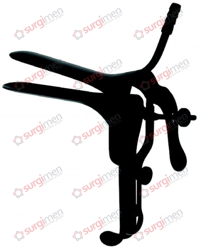 PEDERSON Vaginal specula for laser surgery, suctioning from upper blade Surface black-finish 75 x 13 mm (AxB)