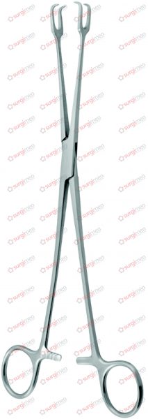 SCHRÖDER curved on flat Uterine Tenaculum Forceps 25 cm, 10“