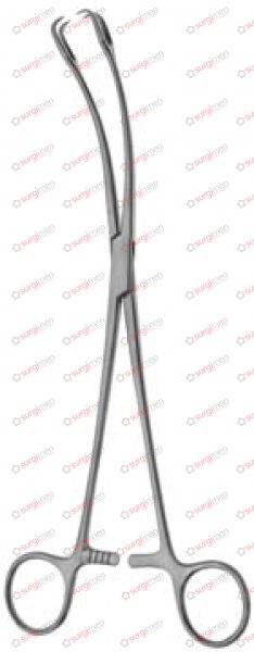 SCHRÖDER curved sideways Uterine Tenaculum Forceps 25 cm, 10“