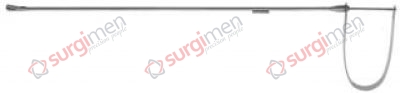 Guide forceps for catheters and tubing, with spring handle, working length 28 cm