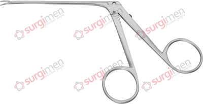 Micro Ear Forceps curved to left, serrated 3 × 0,5 mm 8 cm, 3⅛“ 1 Micro Ear Forceps curved to left, serrated 3 × 0,5 mm 8 cm, 3⅛“