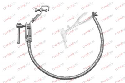 Nasal specula holder for 36-330-40 to 36-336-75 complete, consisting of flexible arm (36-330-01) and clamp for fixing tubes up to 16 mm diam. (24-750-05).