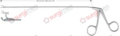 Cup-shaped forceps, curved right Ø 2,0 mm , 25,0 cm , 10”