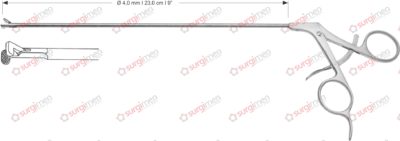 Endolaryngeal Micro needle holder, curved left Ø 4,0 mm , 23,0 cm , 9”