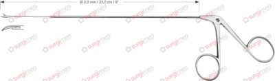 Endolaryngeal Micro Scissors, curved left Ø 2,0 mm , 23,0 cm , 9”