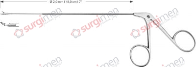 Endolaryngeal Micro Scissors, curved right Ø 2,0 mm , 18,0 cm , 7”