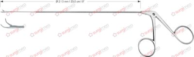 Endolaryngeal Micro Grasping forceps, curved upwards Ø 2 , 3 mm , 23,0 cm , 9”