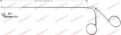 Endolaryngeal Micro Grasping forceps, curved right Ø 2 , 3 mm , 23,0 cm , 9”