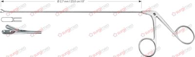 Endolaryngeal Micro Cup-shaped forceps, straight 3,0 x 4,0 mm , 23,0 cm , 9” 1 Endolaryngeal Micro Cup-shaped forceps, straight 3,0 x 4,0 mm , 23,0 cm , 9”