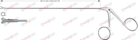 Endolaryngeal Micro Cup-shaped forceps, straight Ø 4,0 mm , 23,0 cm , 9”