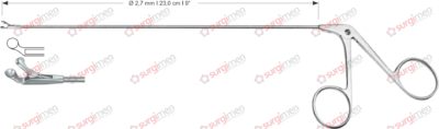 Endolaryngeal Micro Cup-shaped forceps, curved right Ø 4,0 mm , 23,0 cm , 9”